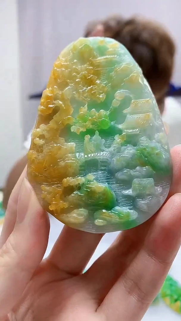 定制翡翠未镶嵌4868zm-毛货挂件162山水