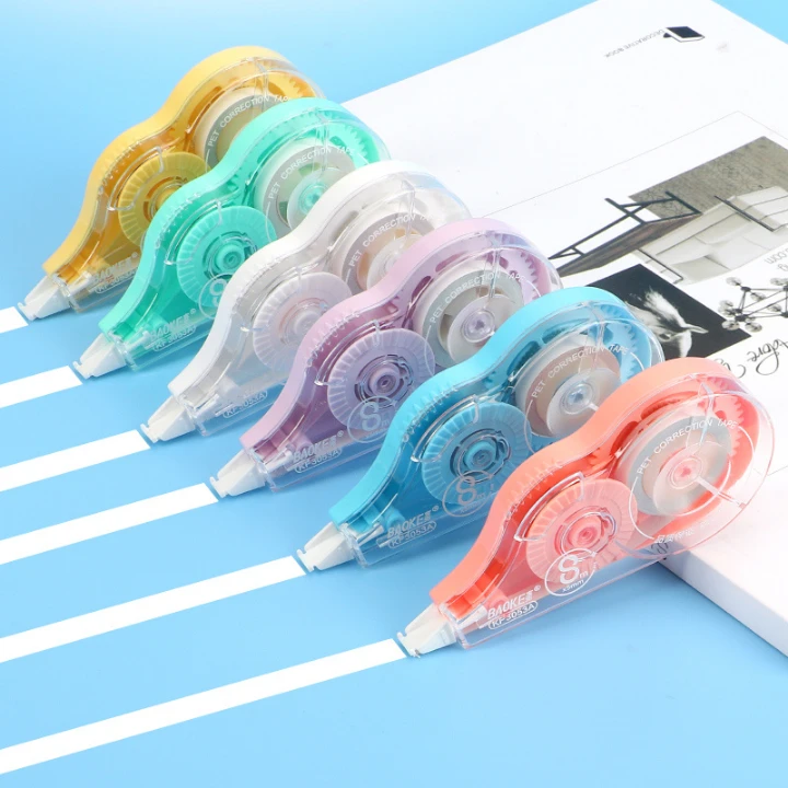 新疆包邮宝克3053透明带芯修正带