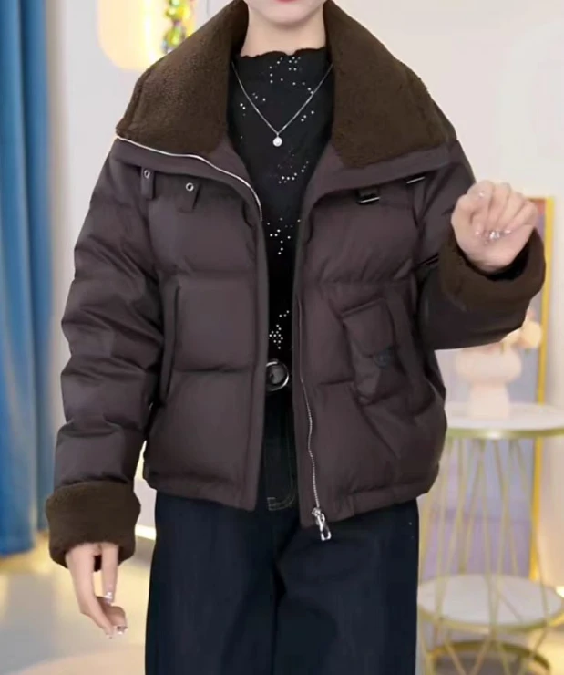 堇兰2024新款时尚气质加厚保暖90鹅绒羽绒服外套H206佳佳