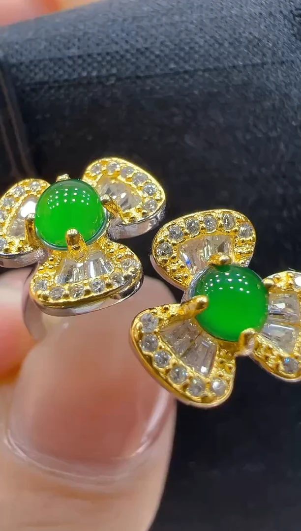 银S925镶嵌戒指翡翠多样性团购发一件