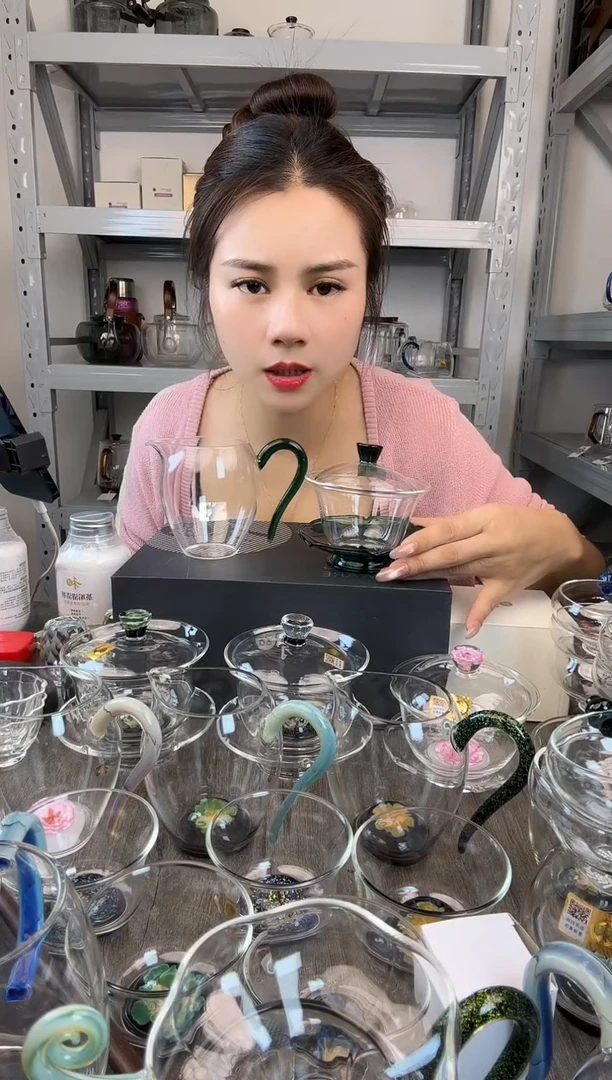 水晶玻璃无盖款禾器 怡然公道杯 墨绿色