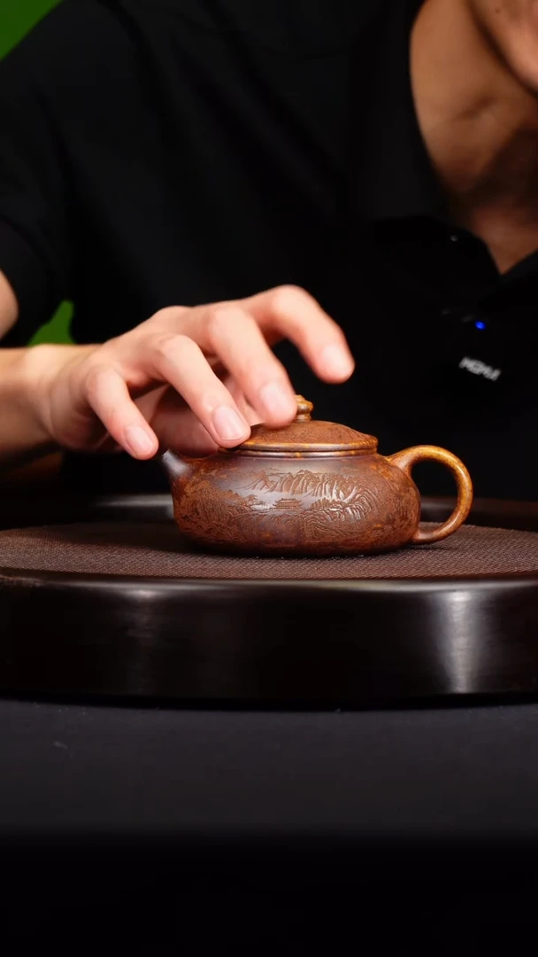 茶壶紫砂寒江