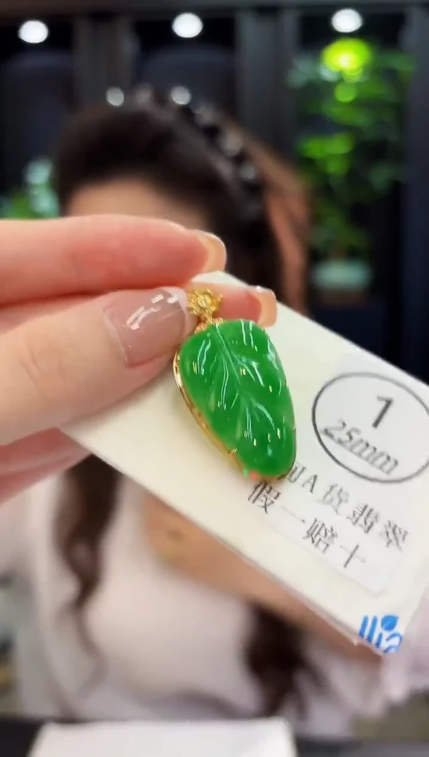 颈饰18K金镶嵌翡翠 缅料A货/支持复检/一件