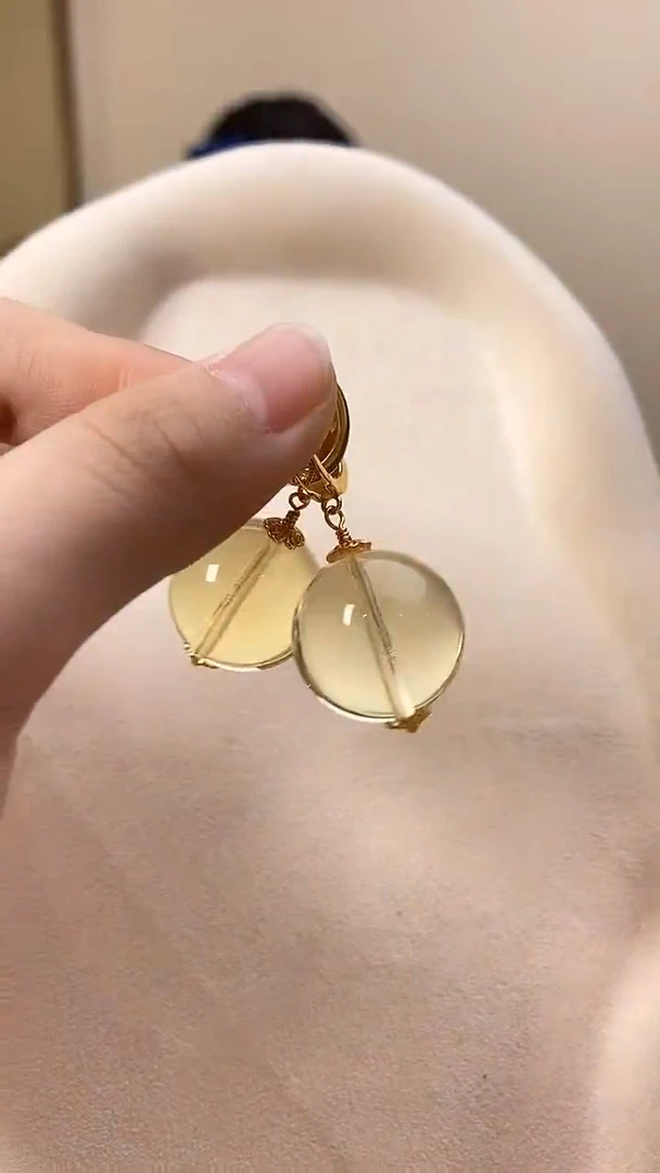 琥珀未镶嵌耳饰耳环