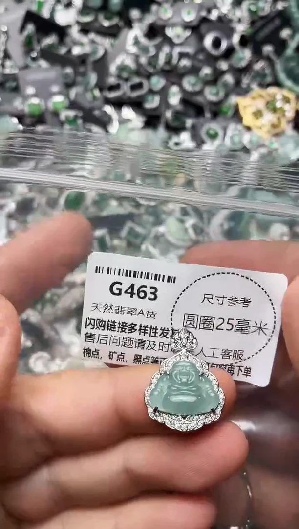 翡翠未镶嵌颈饰G463吊坠