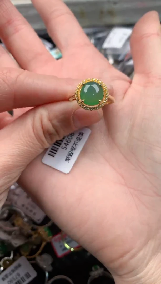 银S925镶嵌戒指翡翠55555   9