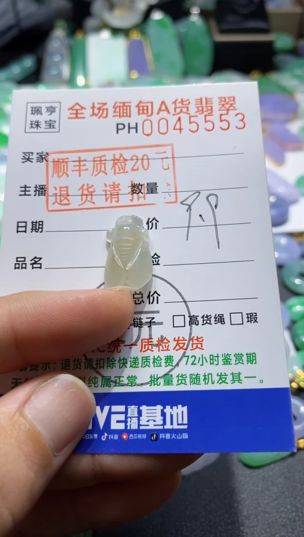 翡翠未镶嵌吊坠(不含链)蝉