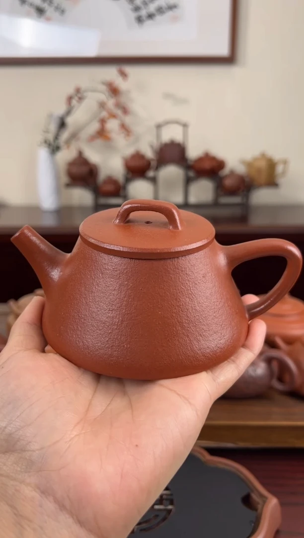 【闪购商品】紫砂茶壶红降坡柱瓢壶220CC