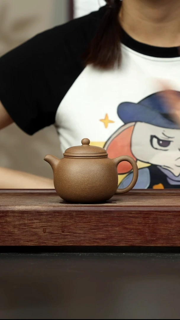 紫砂茶壶芝麻绿匏樽