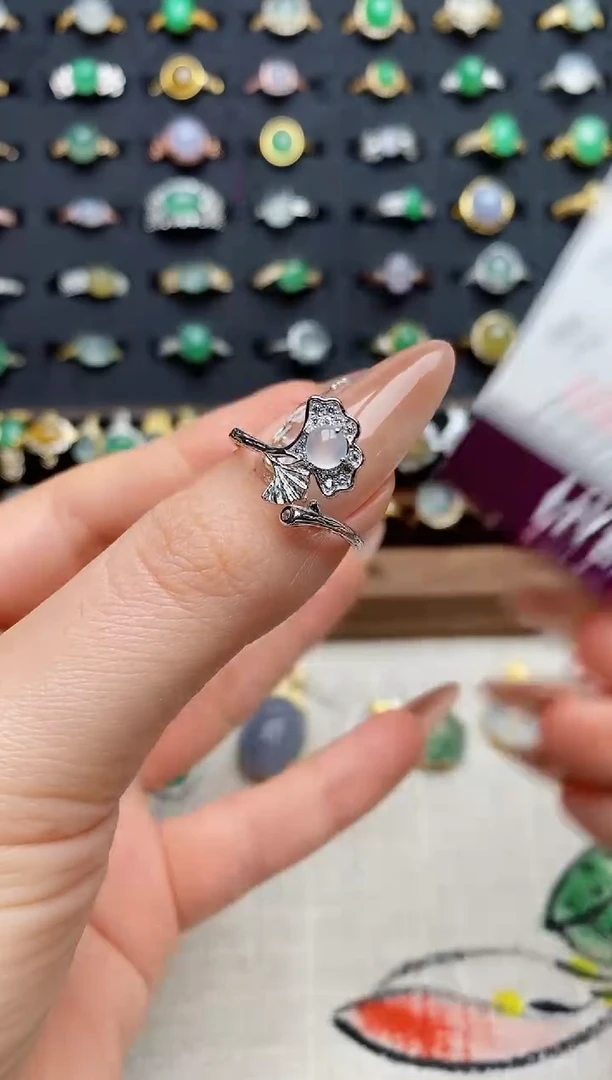 银S925镶嵌戒指翡翠.