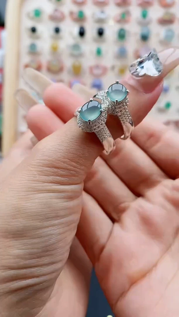 【闪购商品】翡翠戒指未镶嵌缅甸天然A货翡翠222  4+2