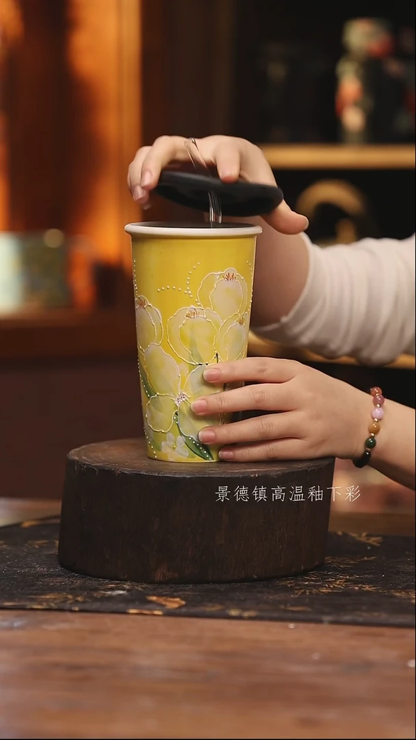 陶瓷景德镇高温釉下手绘陶瓷@L456@