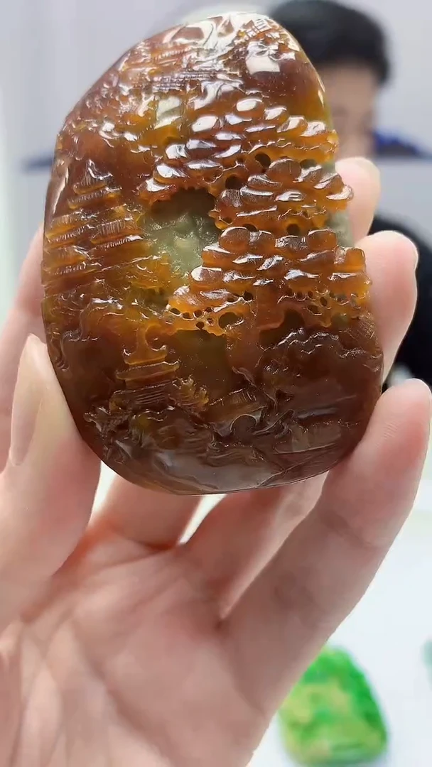 【闪购商品】定制翡翠未镶嵌4917zm-毛货挂件山水175