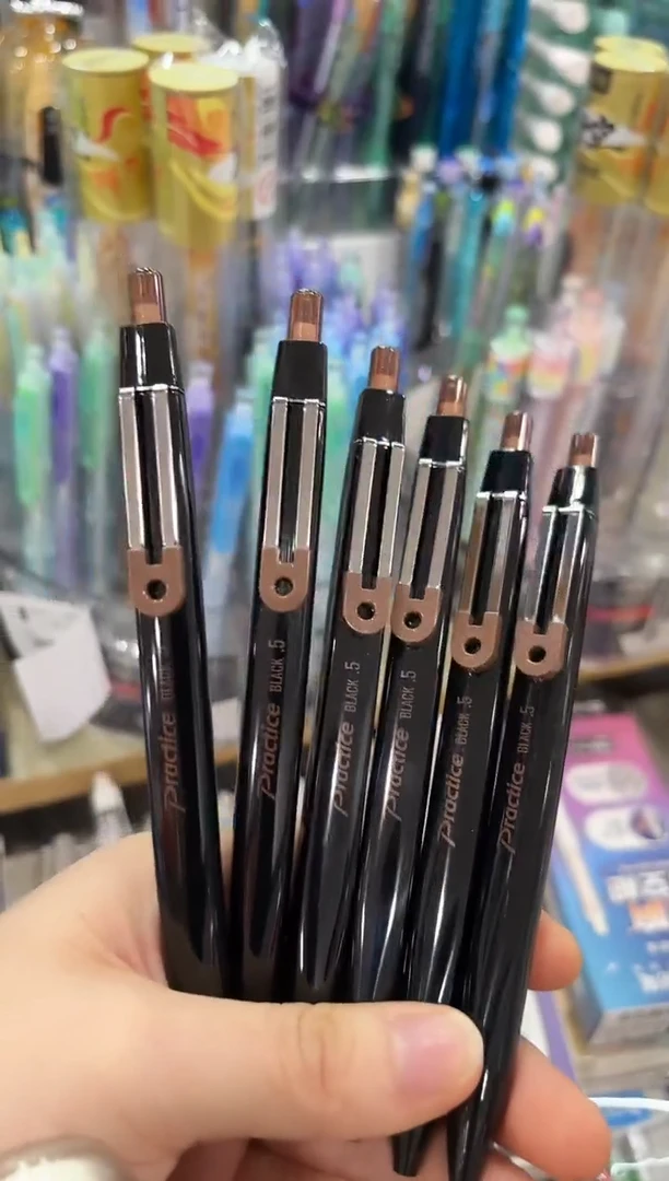 石头DS-0205按动中性笔0.5(黑)速干--6支（黑杆）