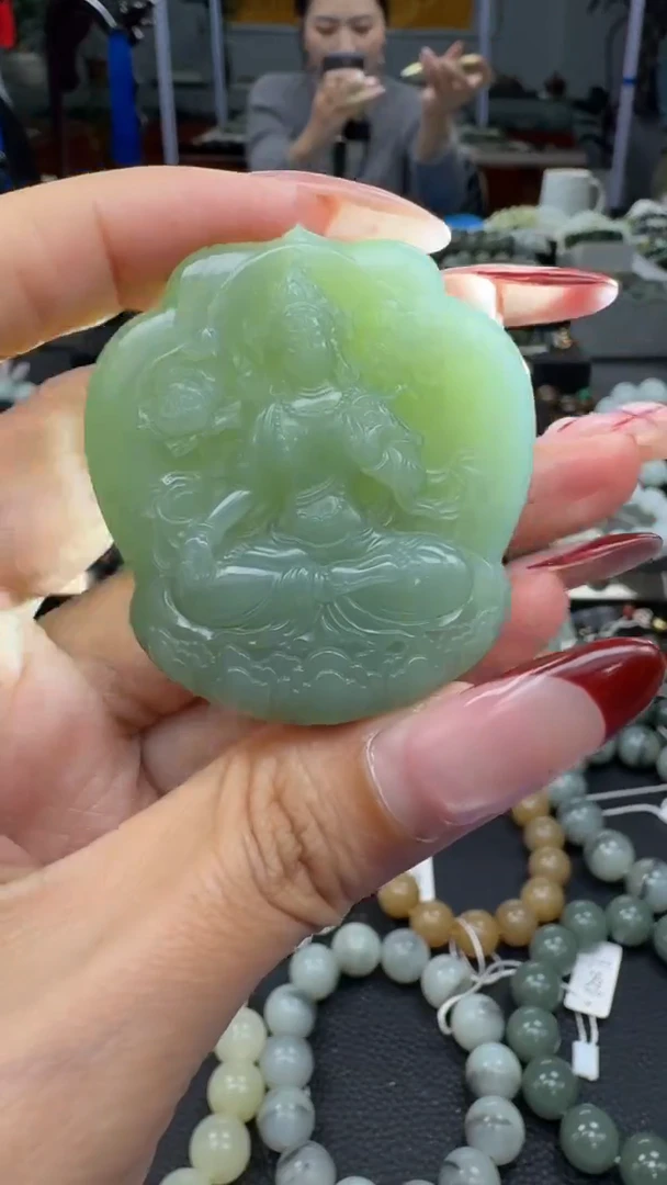 未镶嵌手链和田玉俄罗斯粉青度母观音挂件