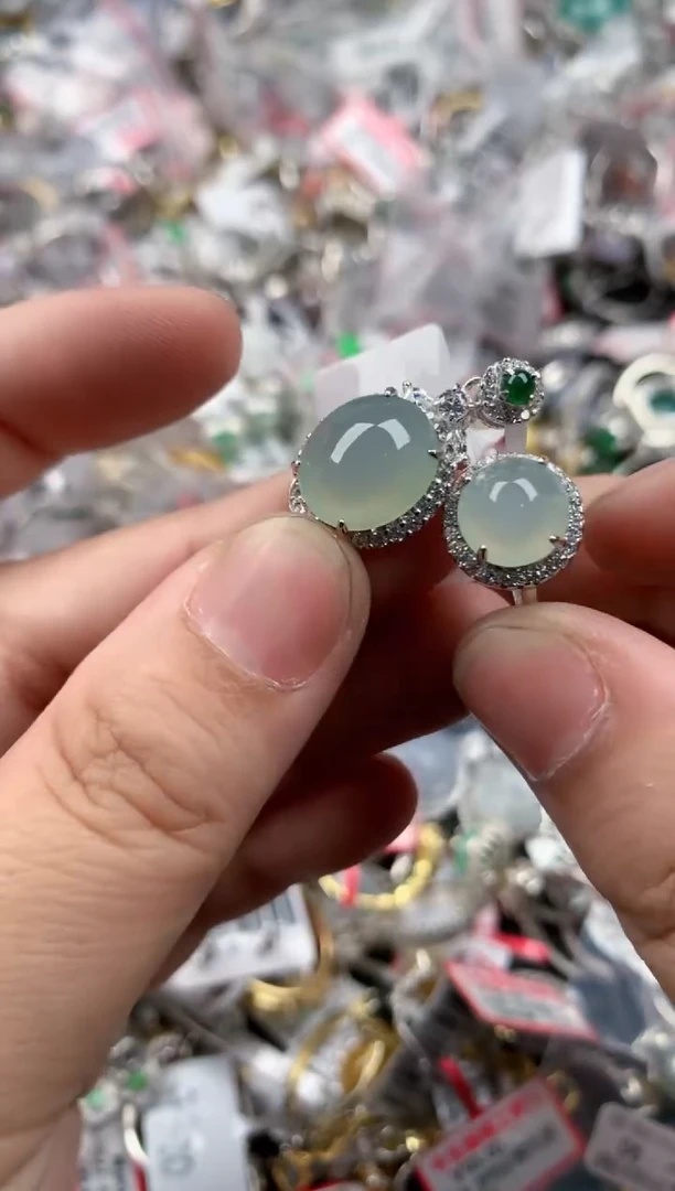 银S925镶嵌戒指翡翠777   5