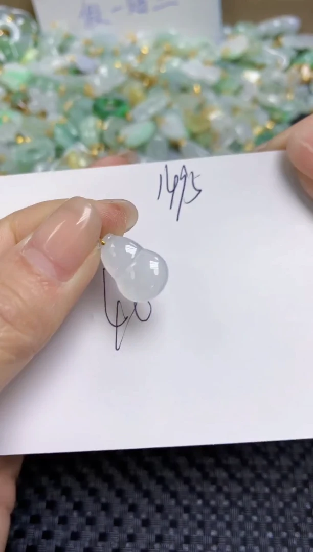 【闪购商品】翡翠颈饰18K金镶嵌天然缅甸A货翡翠