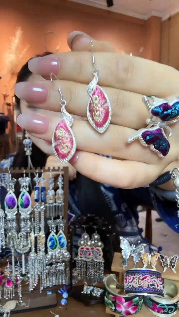 刺绣纯手工民族风耳环