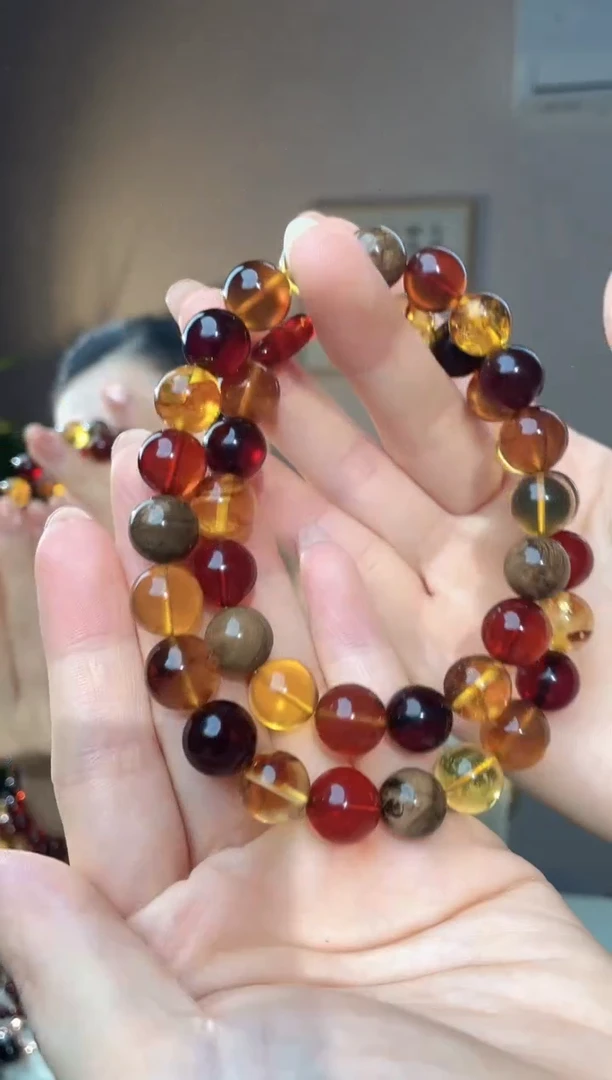 裸石琥珀未镶嵌12+多宝妈妈链