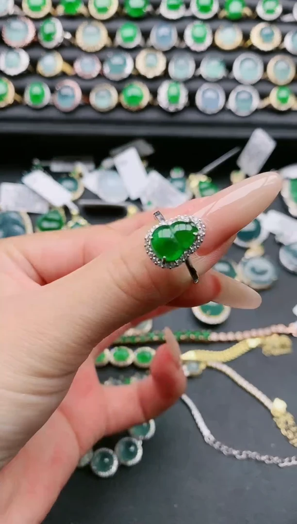 【闪购商品】翡翠戒指银S925镶嵌1111111