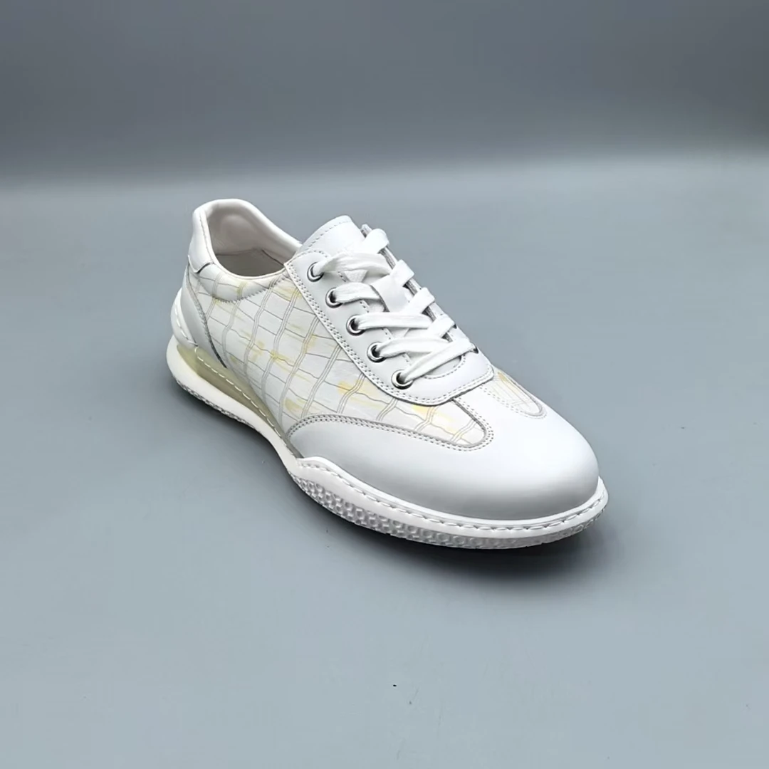 新款轻质厚底系带男士真皮鞋休闲鞋C493