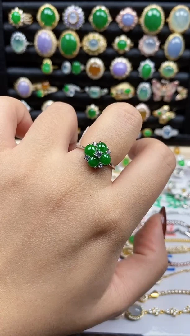 银S925镶嵌戒指翡翠5126