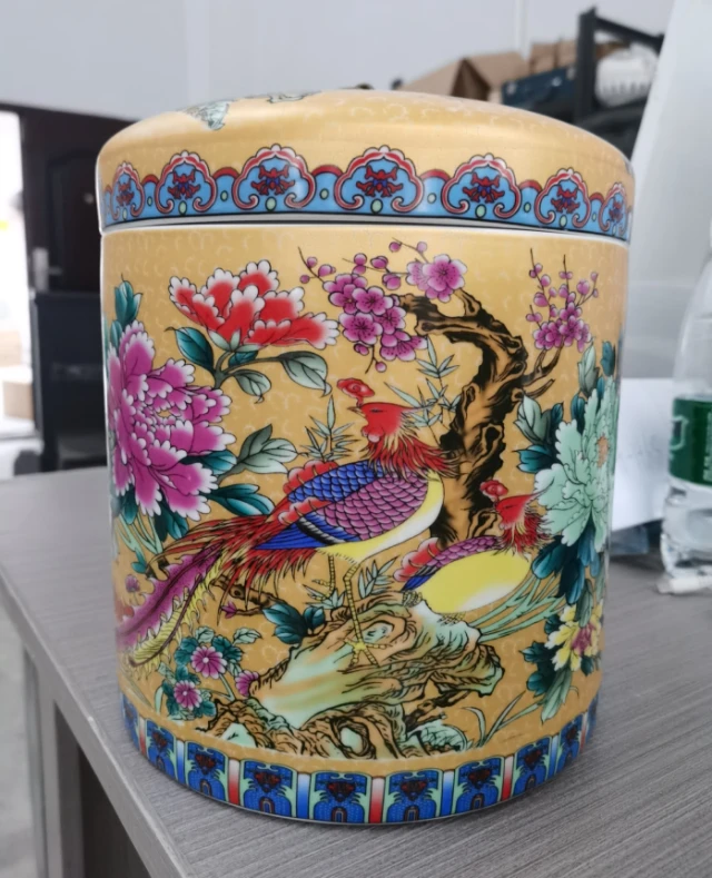 金色百鸟朝凤10斤装储物罐
