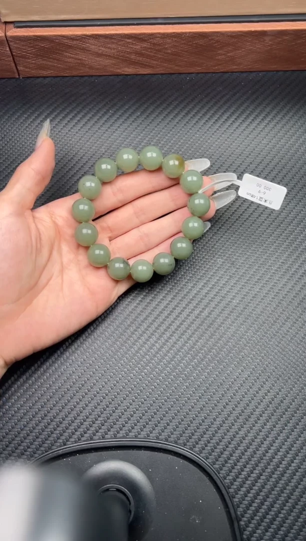 未镶嵌手串和田玉且末微色差近矿卡14手串