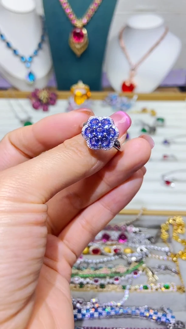 银S925镶嵌耳饰紫晶1