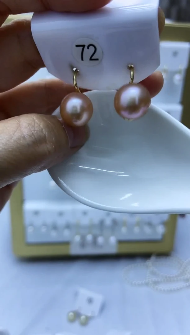 银S925镶嵌耳饰淡水珍珠72