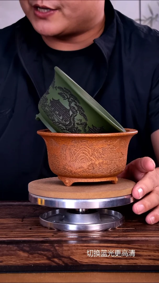 紫砂花盆紫砂花盆内口12-6    2只