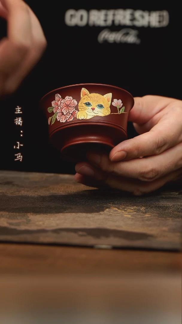 茶壶紫砂小猫主人杯