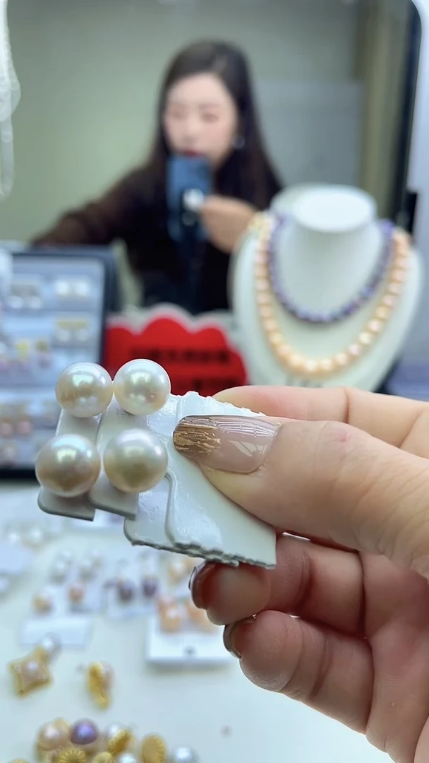 未镶嵌素钉淡水珍珠白色系素钉