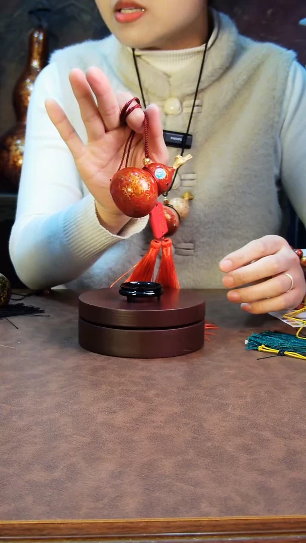 【闪购商品】61直播一物一图大漆酒葫芦送底座送挂绳