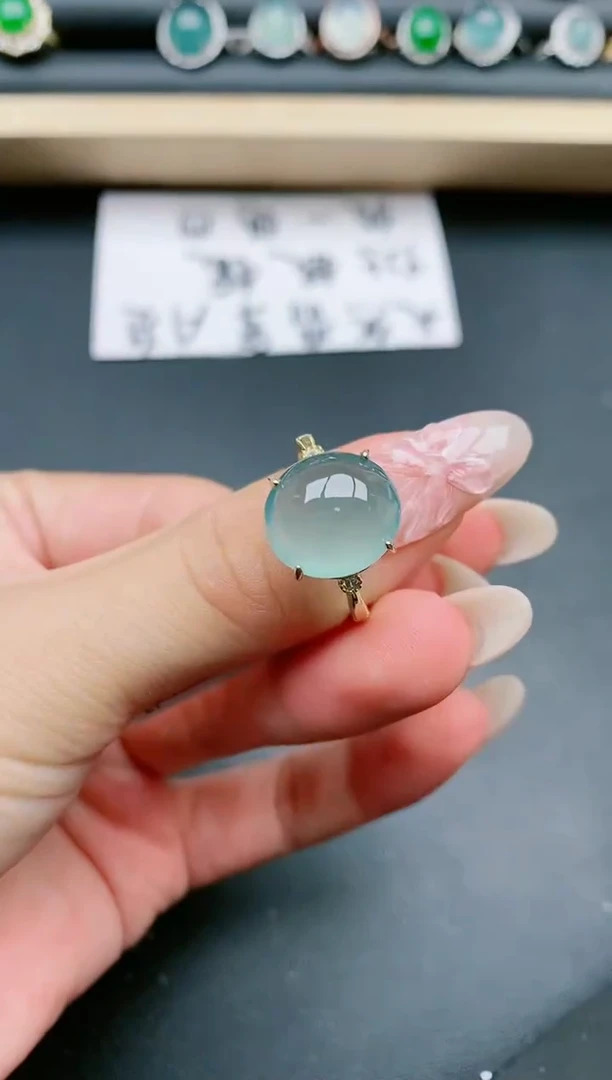 翡翠戒指银S925镶嵌111111