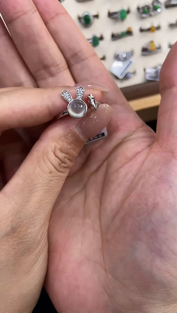 银S925镶嵌挂件翡翠戒指