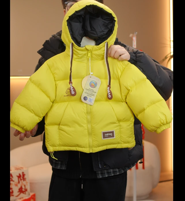 哈罗小黄鸭儿童羽绒服冬季三防白鸭绒男女童加厚冬衣中小童外套