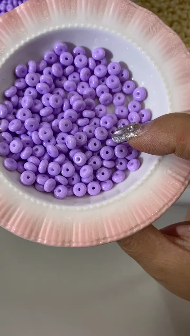 玻璃2831卡6实色玉米算盘珠150颗莫奈紫