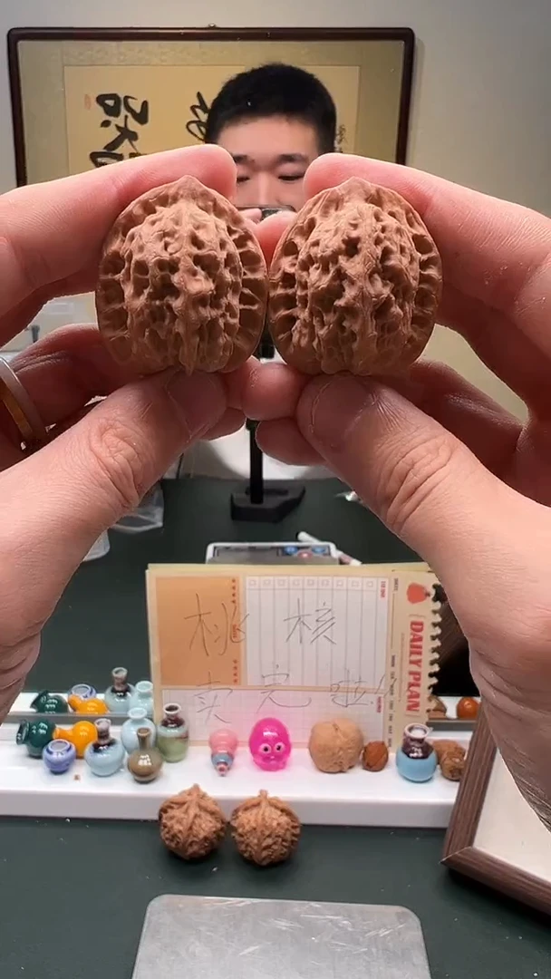 把件文玩核桃33.5mm+ 佛肚1对 40号