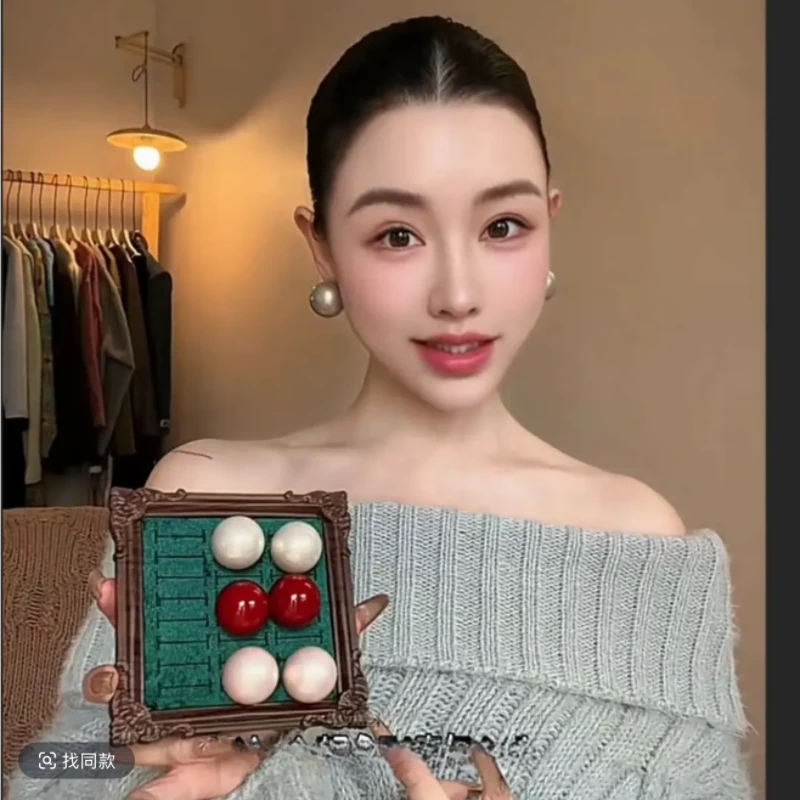 合金耳饰 未来发饰 夸张显脸小复古大珍珠耳钉小众个性港风