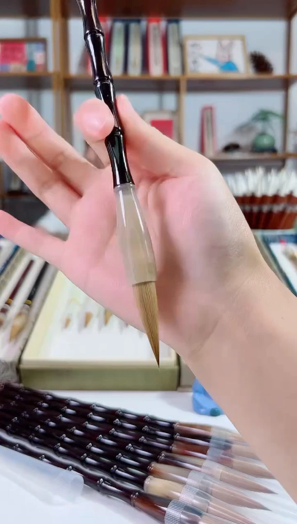 黑檀竹节牛角斗狼毫3.8