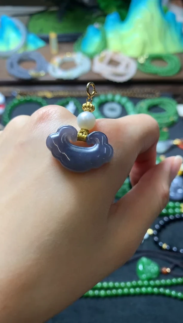 【闪购商品】和田玉颈饰银S925镶嵌吊坠