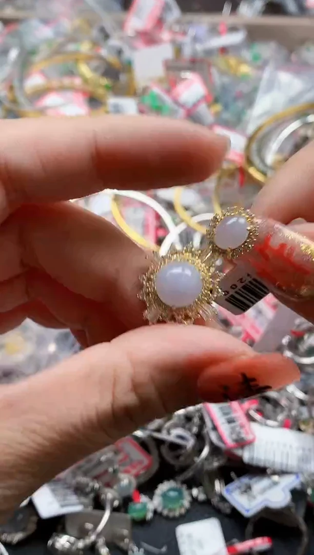 银S925镶嵌戒指翡翠天然A货缅甸翡翠