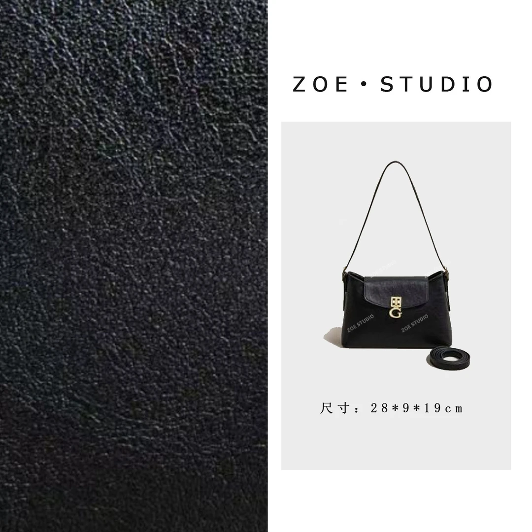 【佐伊甄选】SK-63132-黑色轻奢女士时尚小众真皮单肩挎包