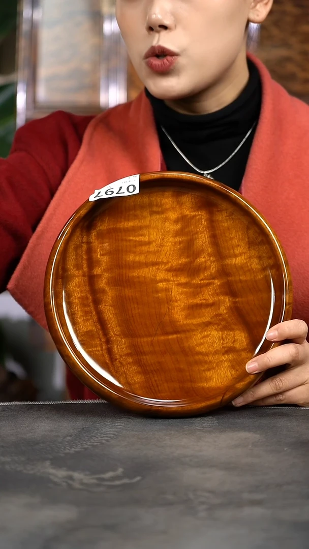 【闪购商品】金丝楠木艺满花精工果盘6