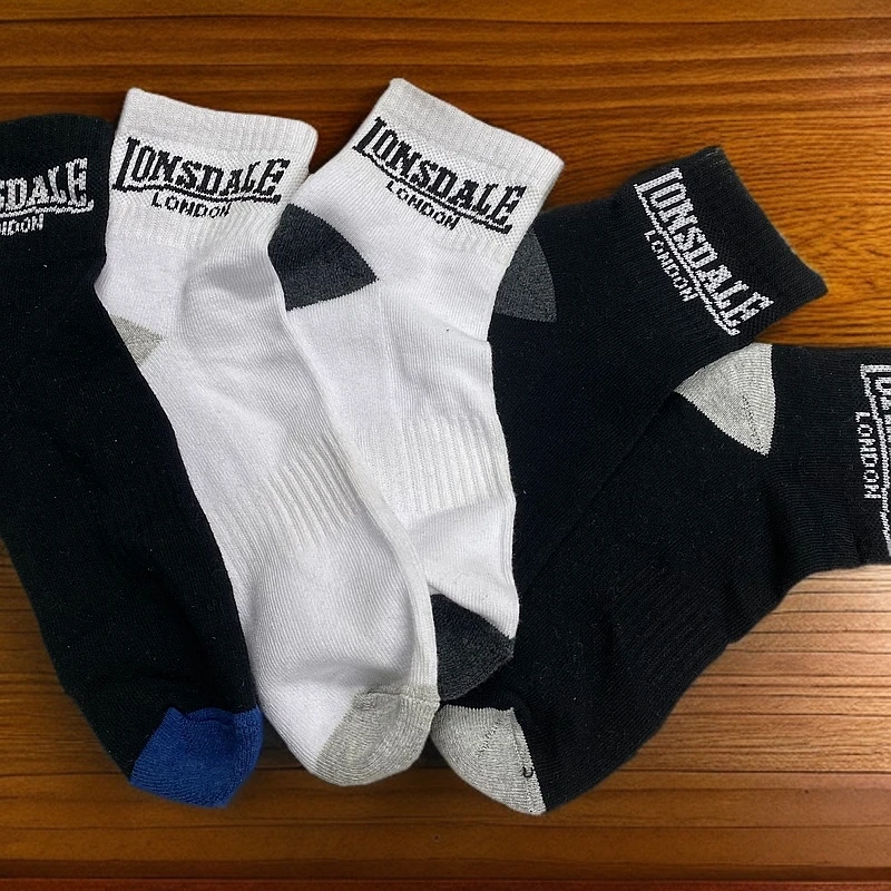 外贸男士毛巾底运动袜 五双