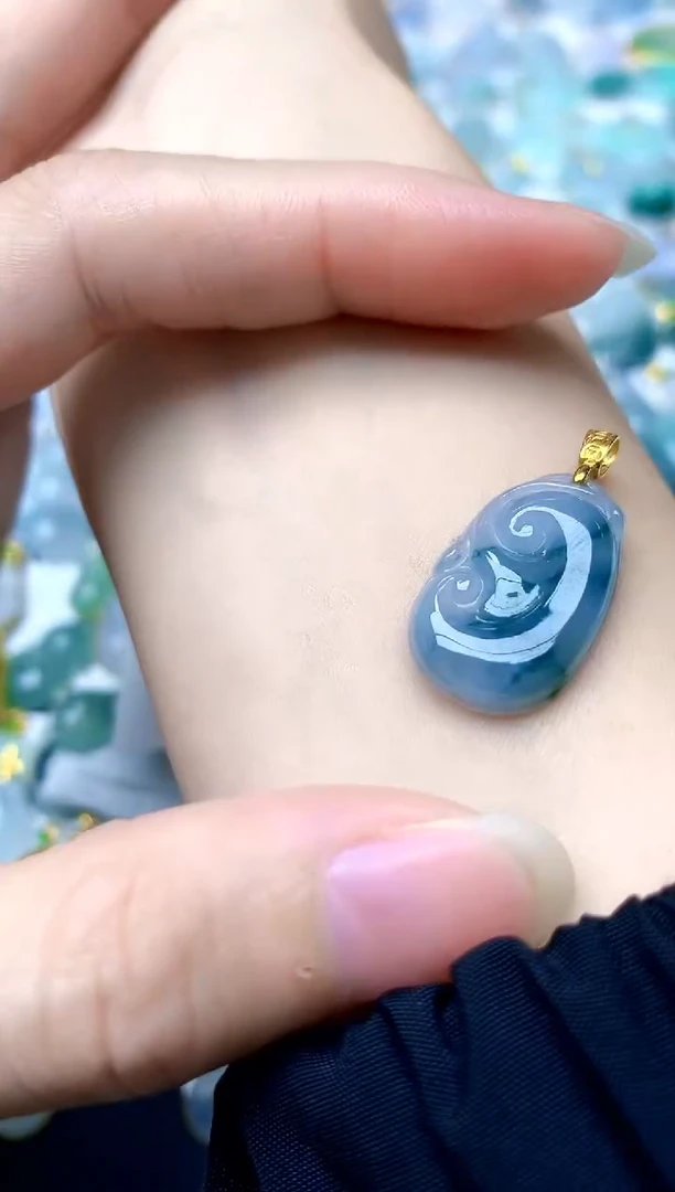 颈饰银S925镶嵌翡翠天然A货翡翠