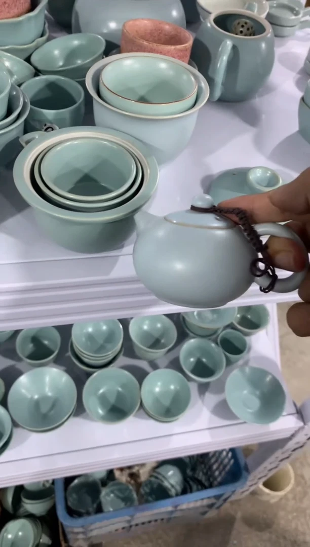 【新粉福利】汝窑茶壶盖碗茶杯主人杯微矿点