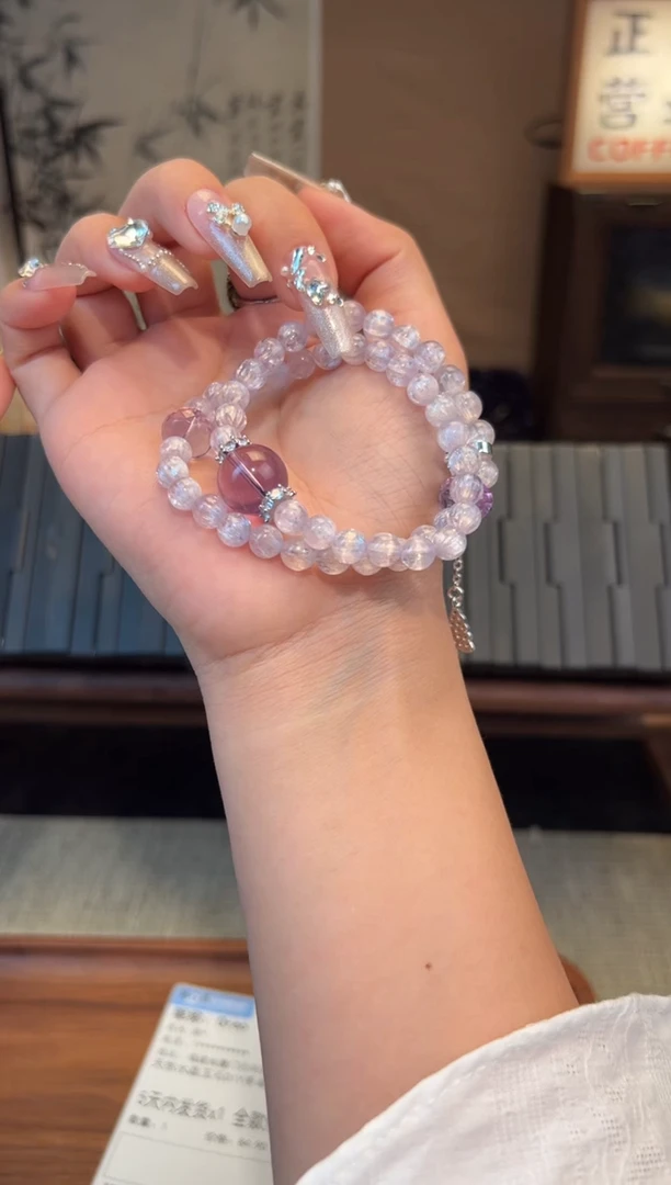 【闪购商品】水晶手链合金拉丝紫锂辉