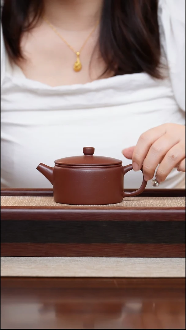 龙血砂汉瓦160cc宜兴手工紫砂壶